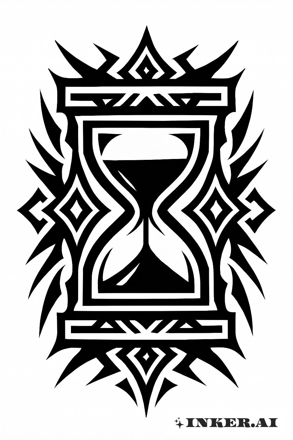 Eine abstrahierte Sanduhr Memento Mori