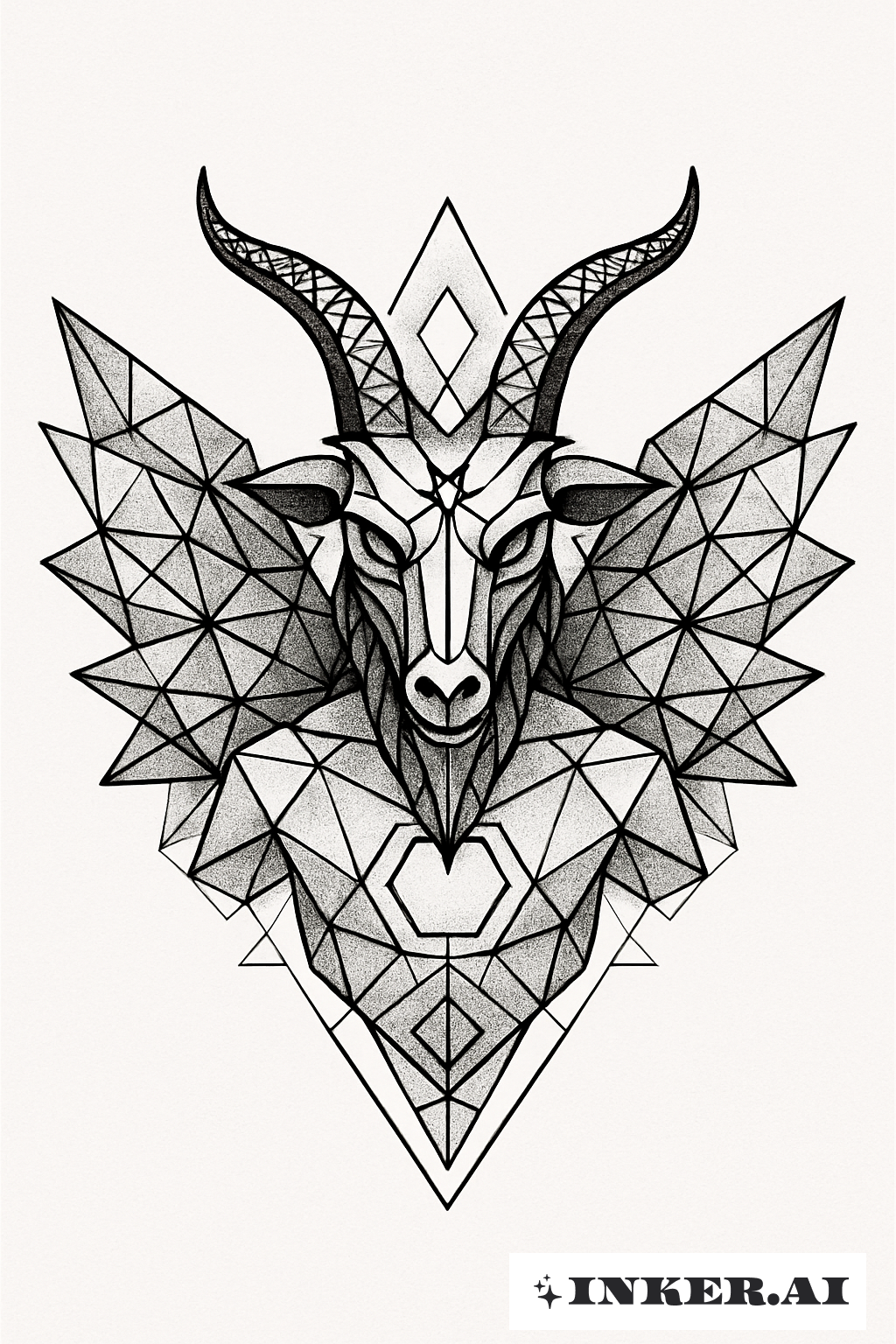 Baphomet Với Cánh Hình Học