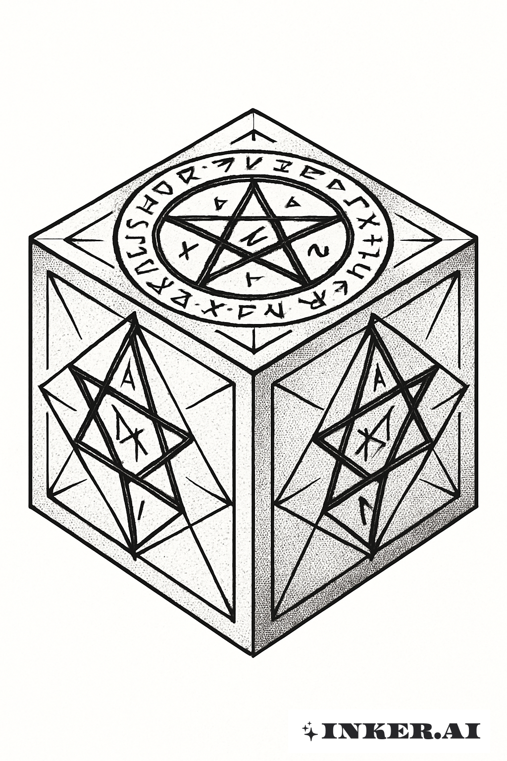 Eine übernatürliche Teufelsfalle in einem Würfel