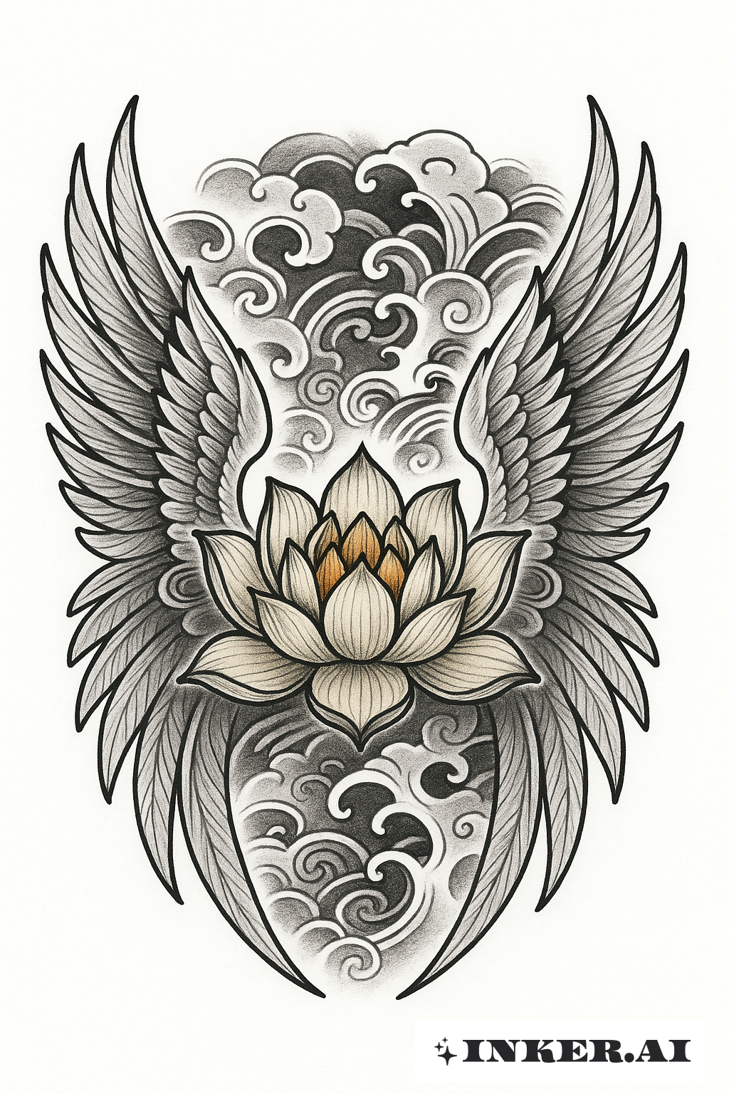 Un Lotus Sacré Entre les Ailes d'Ange