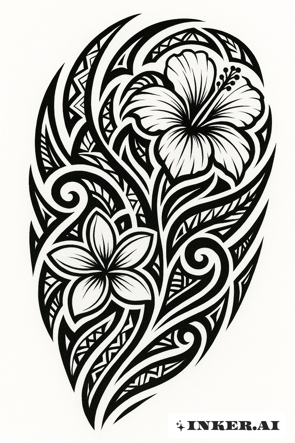 Hawaiian Tribal Hibiscus And Plumeria