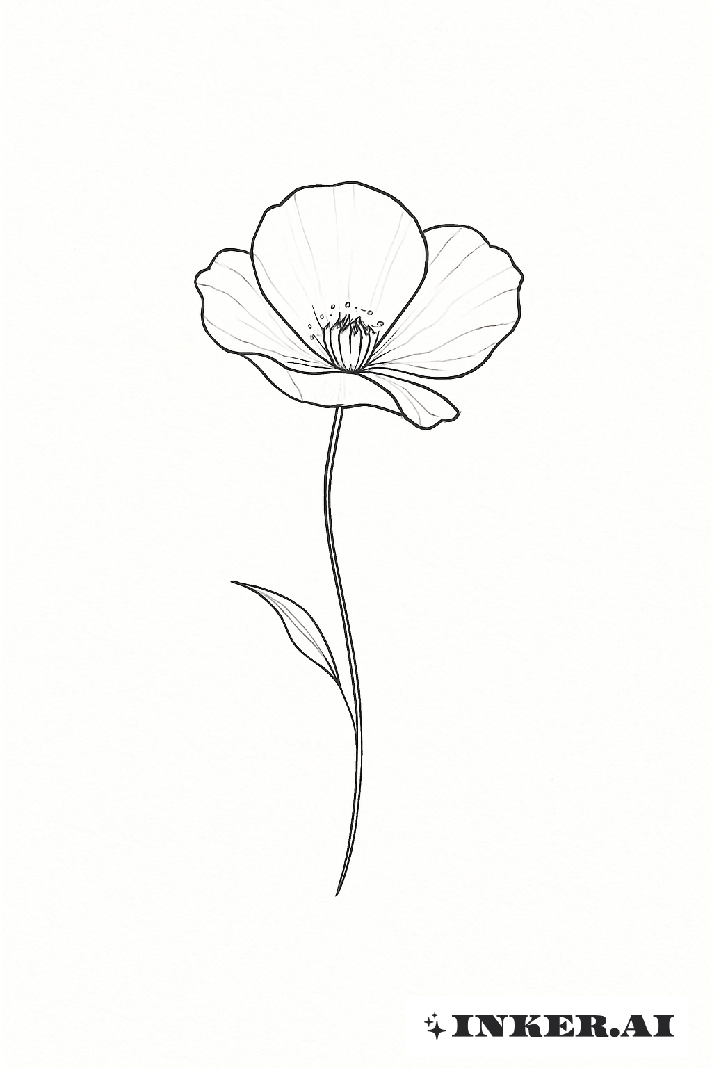 Zarte Einzelstiel-Mohnblume