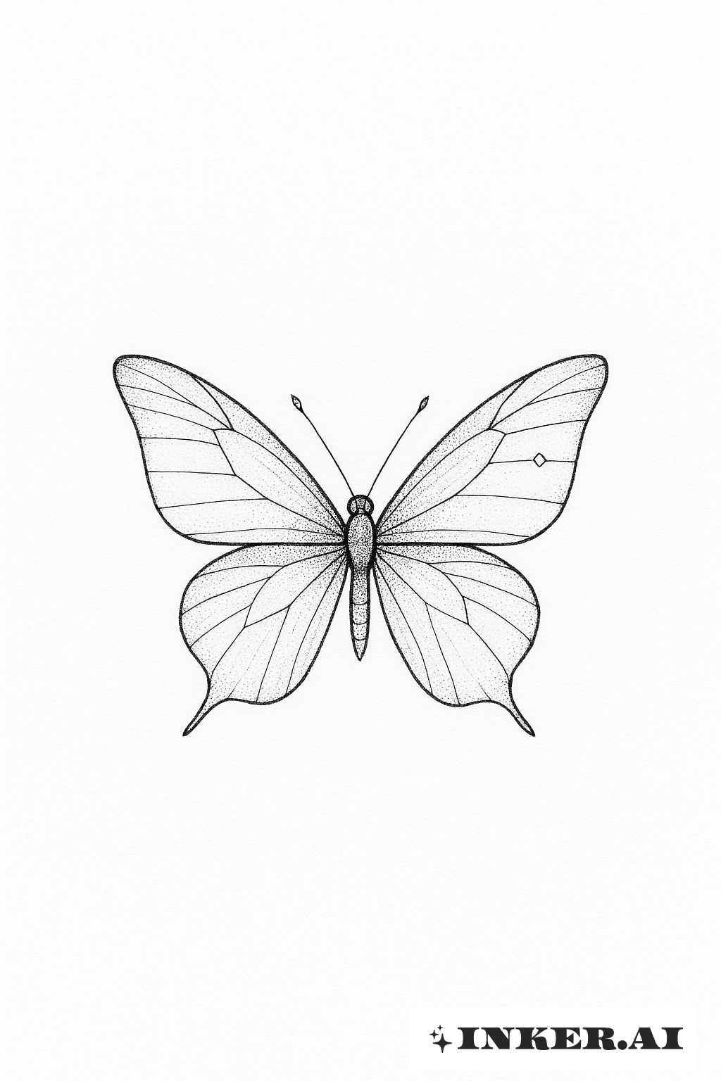 Borboleta de Agulha Única com Tatuagem Stick and Poke