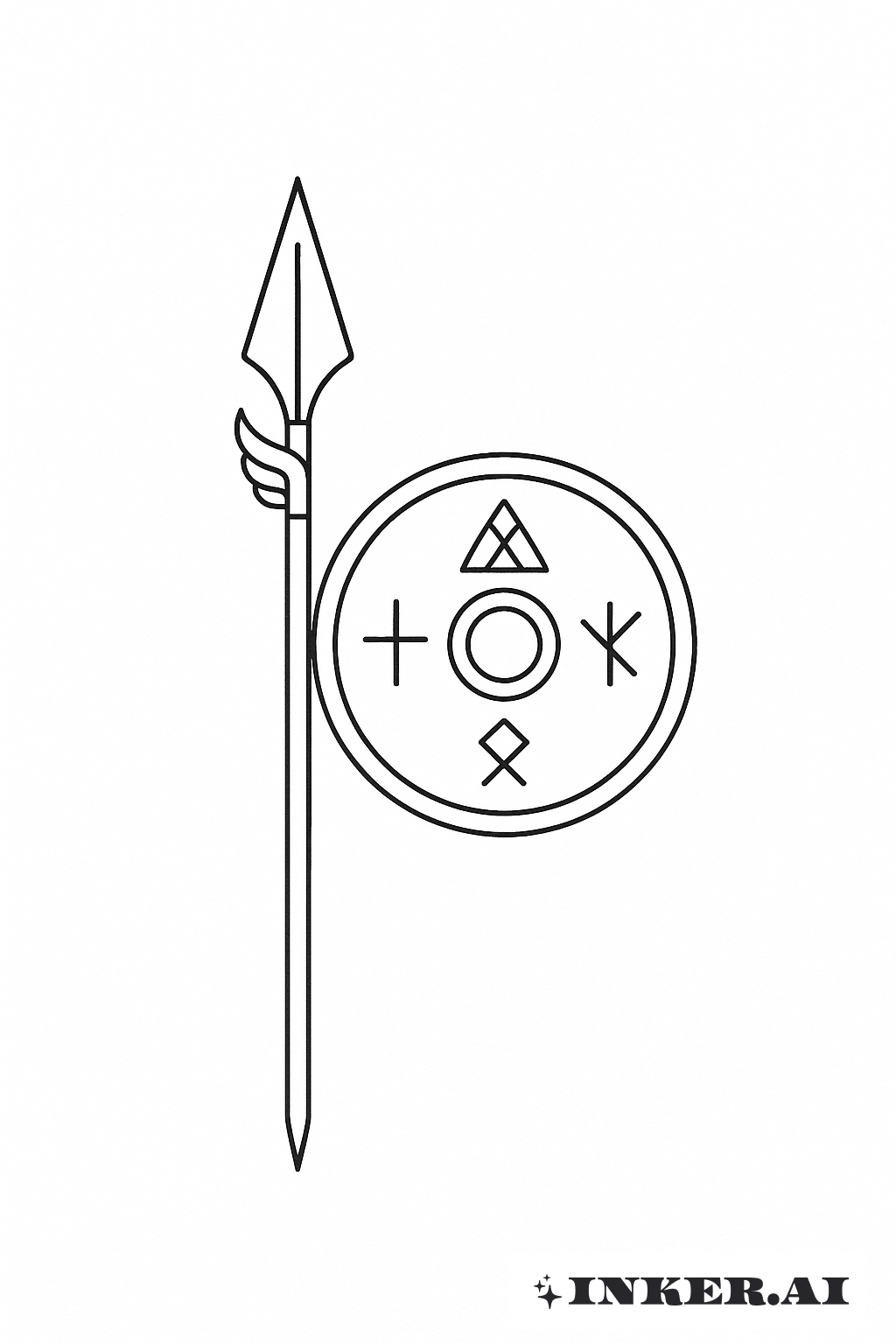 Valkyrie's Simple Spear And Shield
