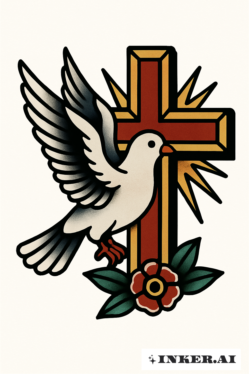 Colombe Sacrée et une Croix Sainte
