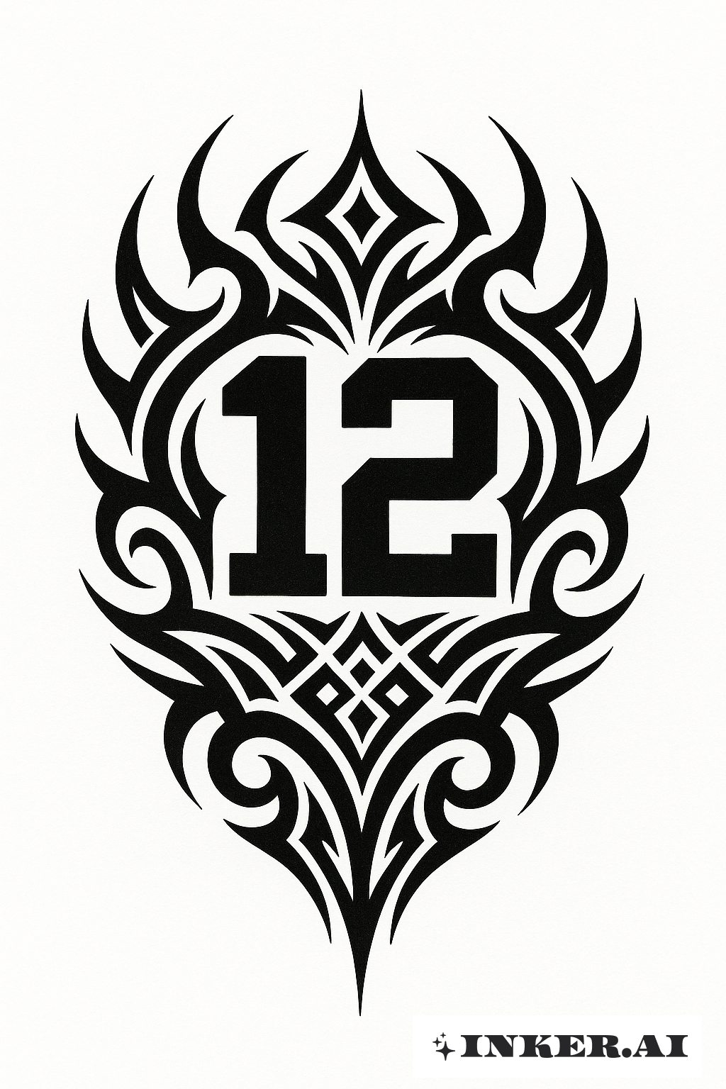 艾伦·罗杰斯的12号部落风格纹身