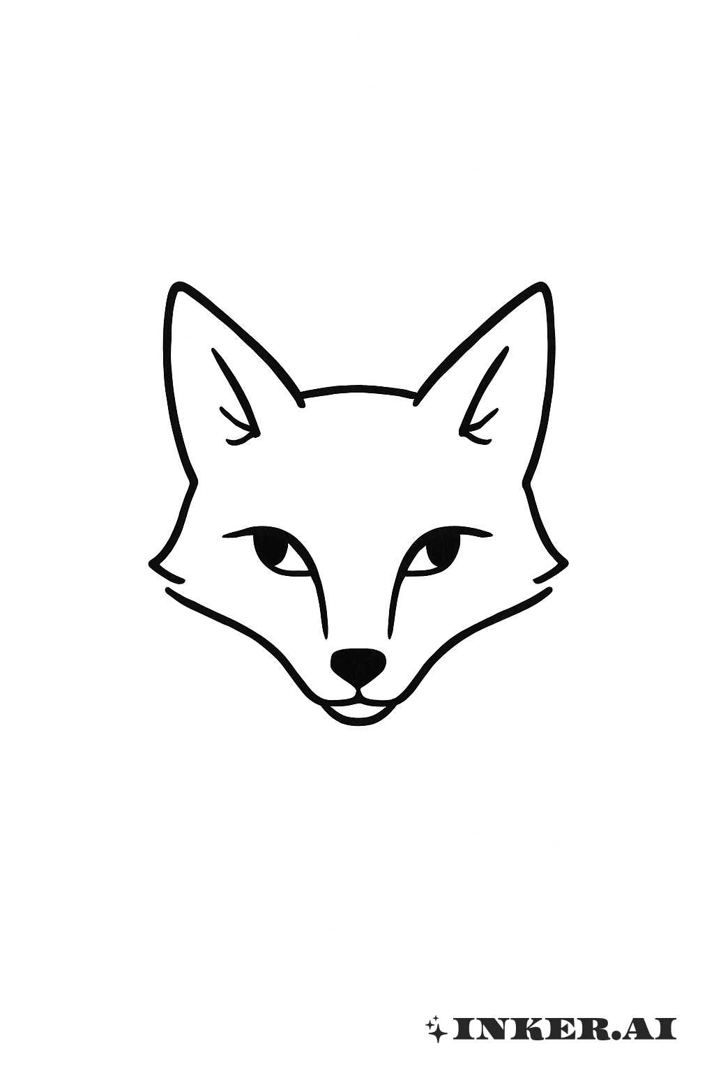 Contour d'un visage de renard minuscule