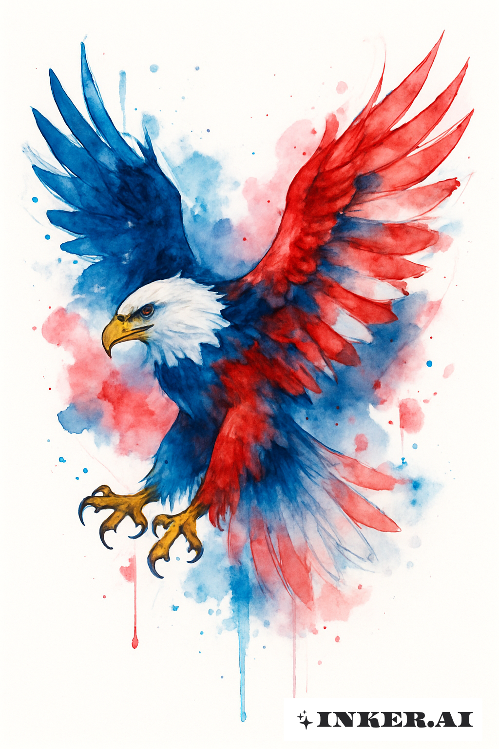 カラフルな抽象アメリカワシ