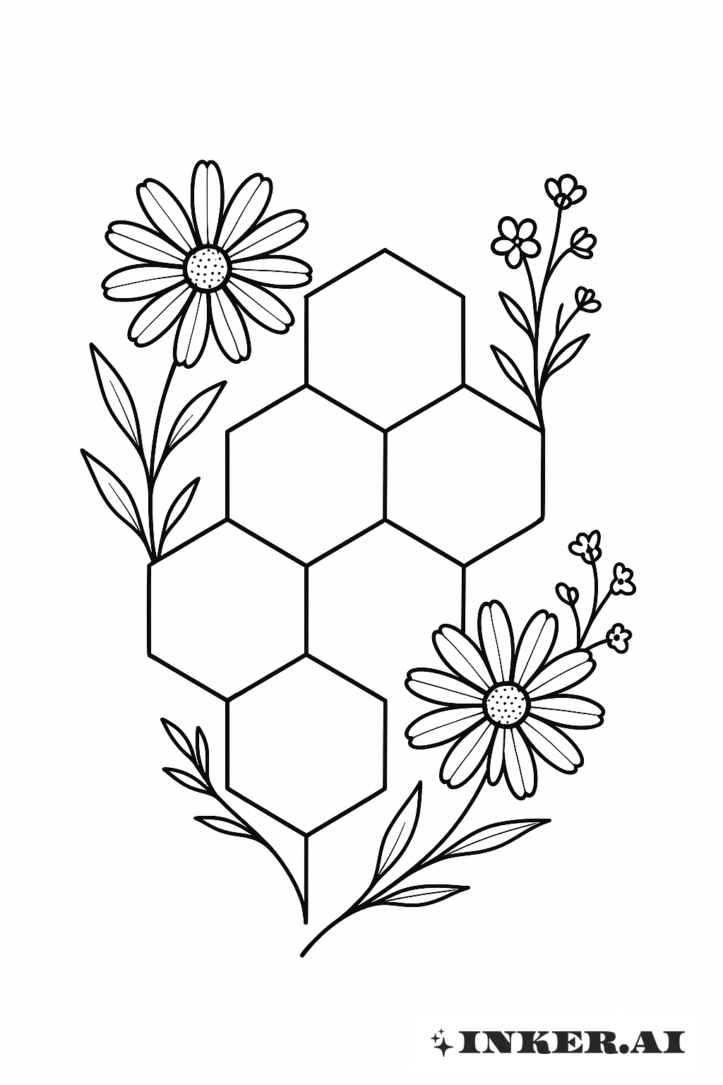 Honigwabe mit einfachen Wildblumen