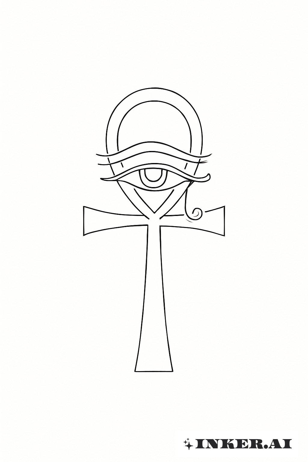Chave Ankh com Arco do Olho de Hórus