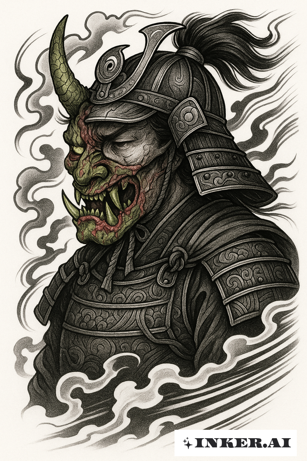 Masque Hannya Infecté d'un Samouraï