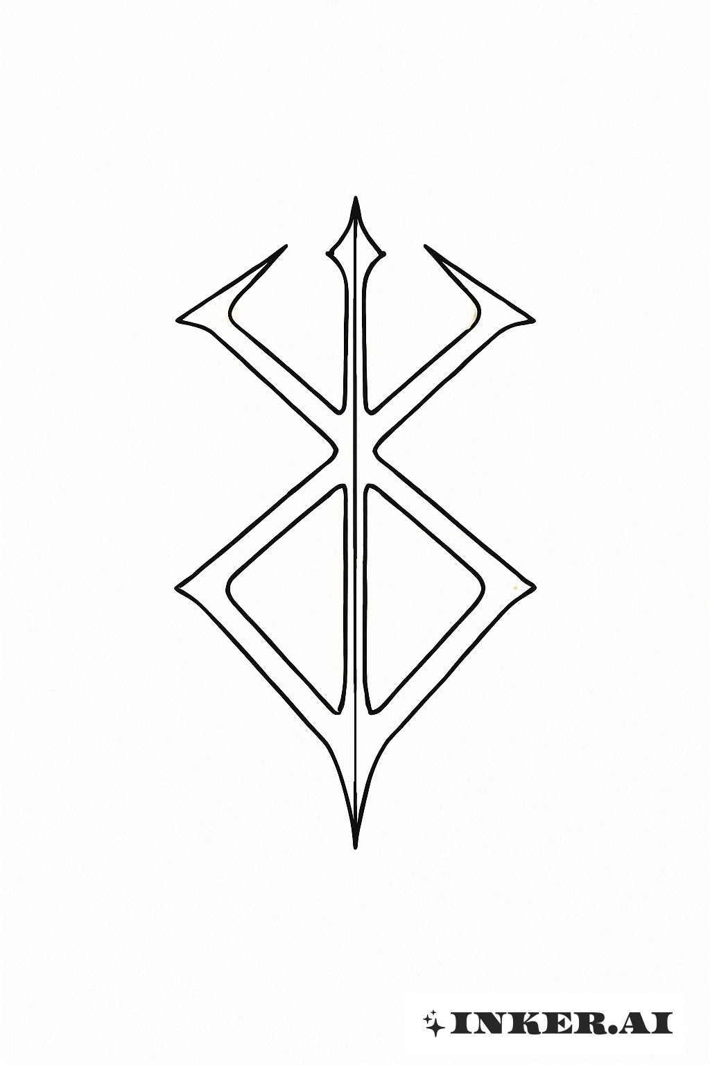 以單一連續線條繪製的犧牲烙印