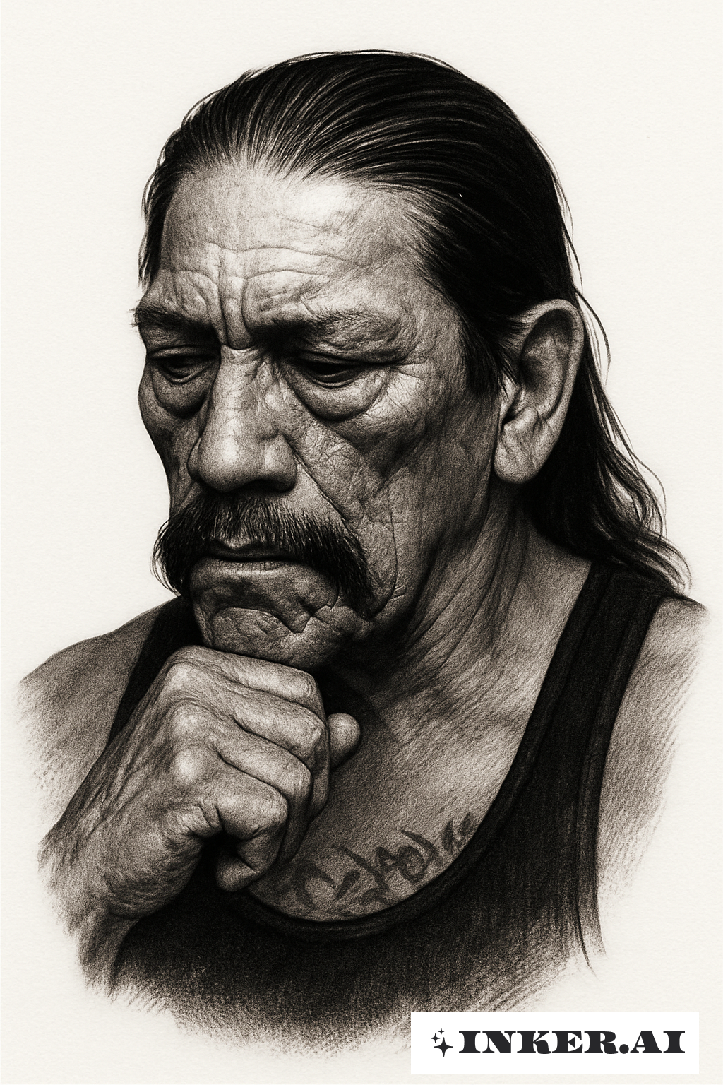 Ein Düsteres Schwarz-Weiß Danny Trejo