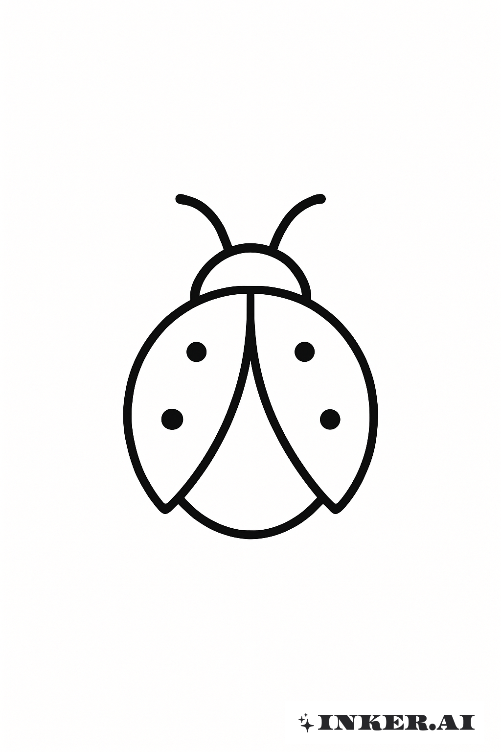 Desenho de Linha Única de uma Joaninha