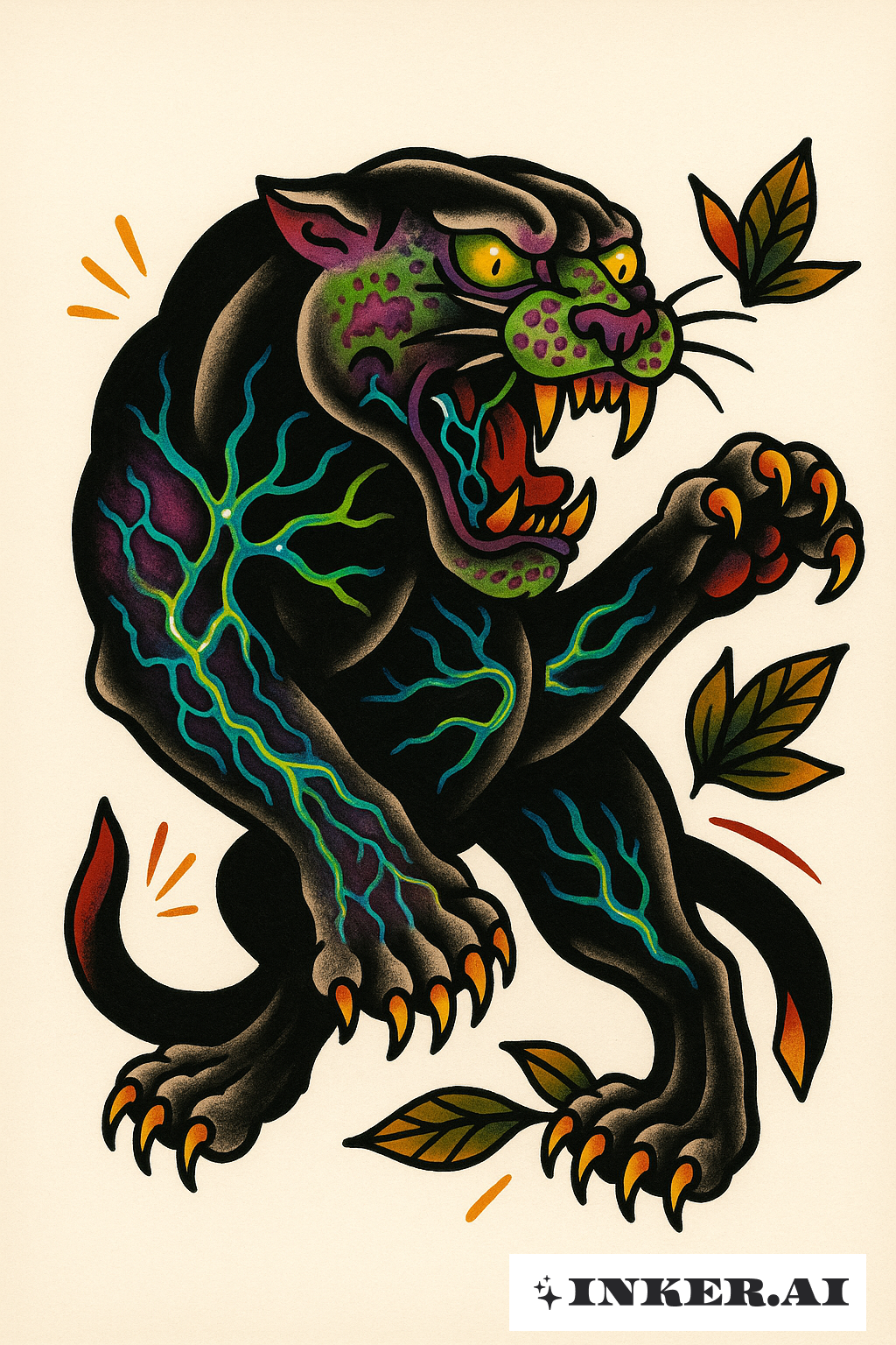 An Infected Panther With Glowing Veins