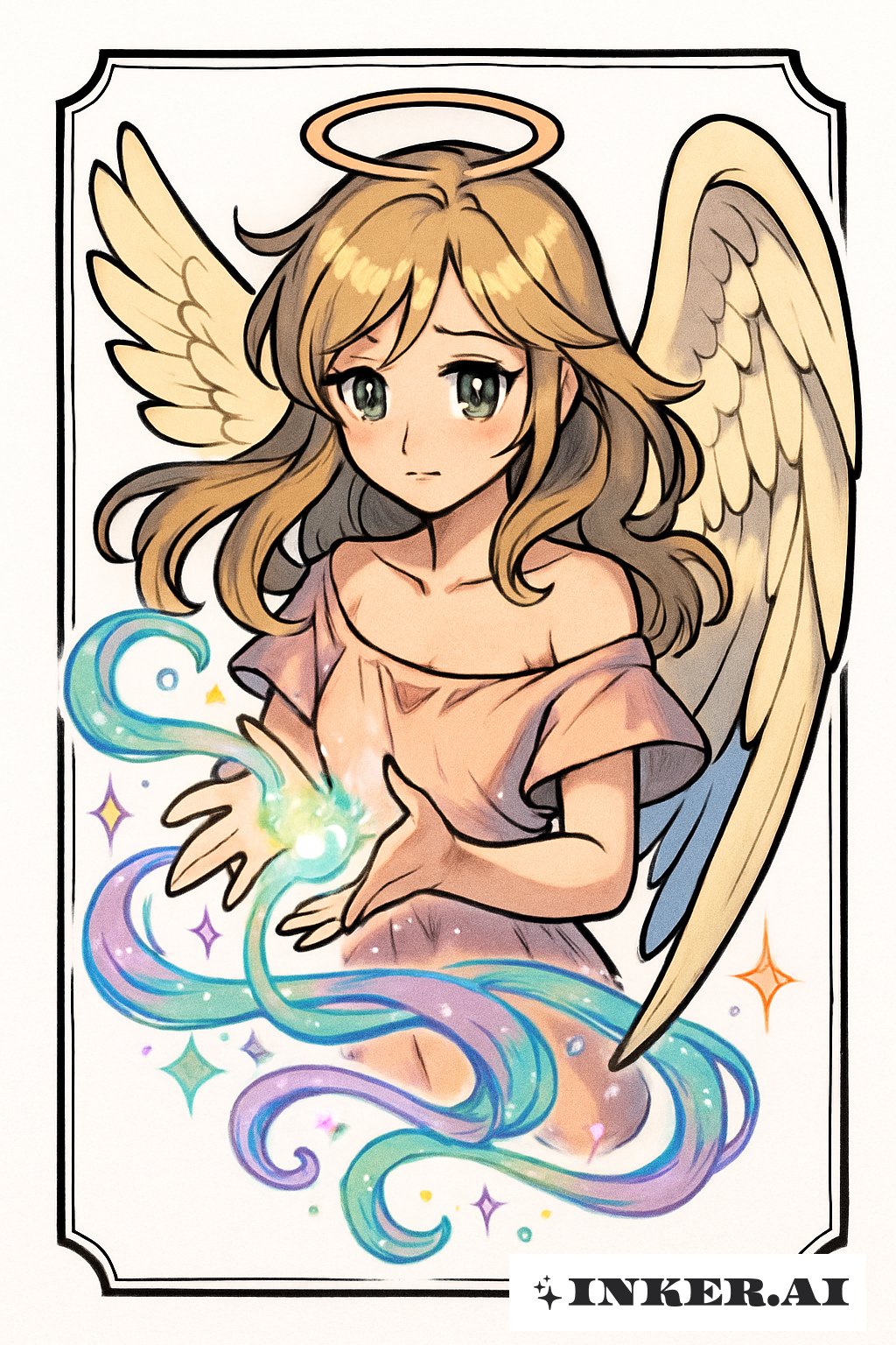 Guardian Angel Whispering a Protective Spell