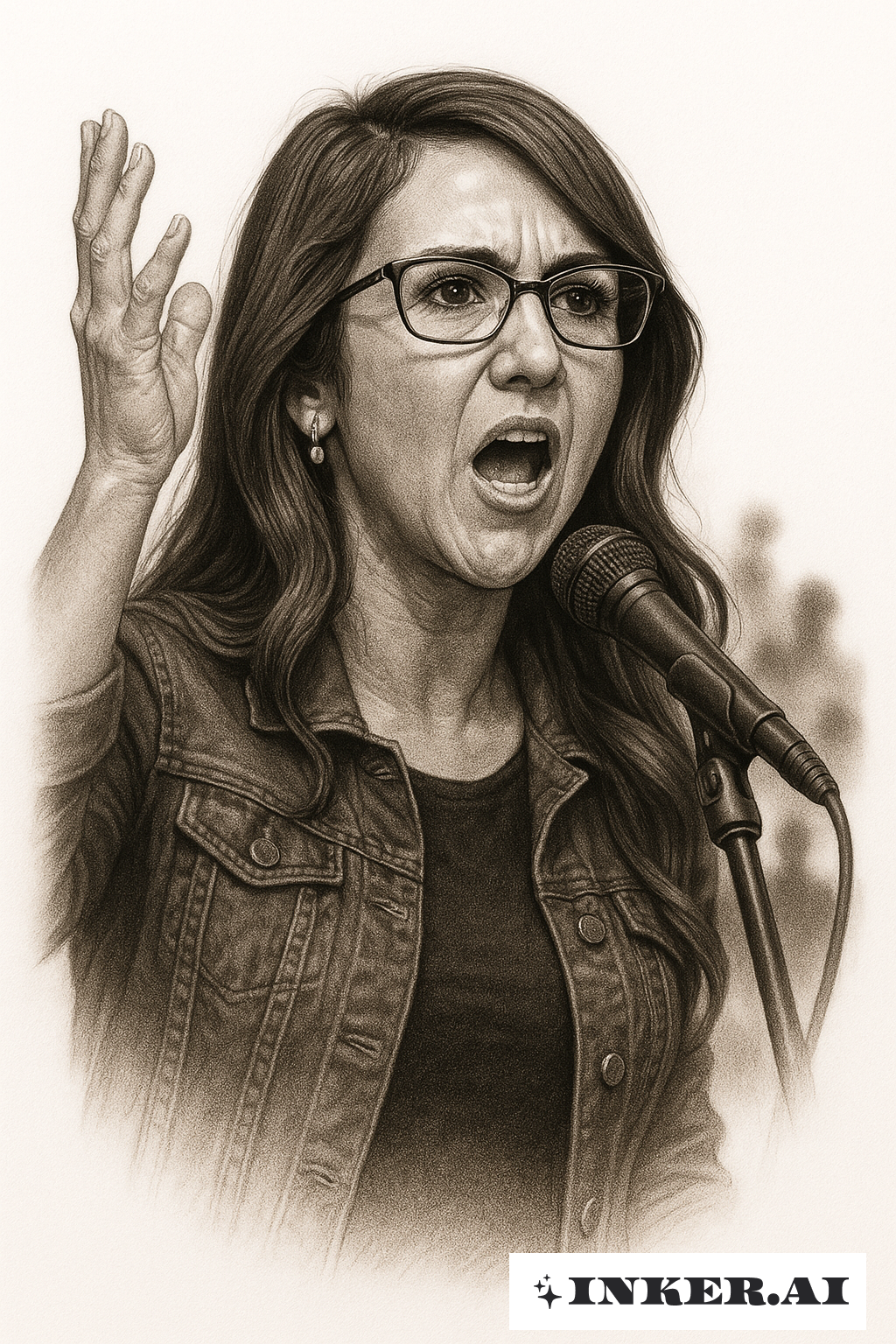 羅倫·博伯特在集會上演講