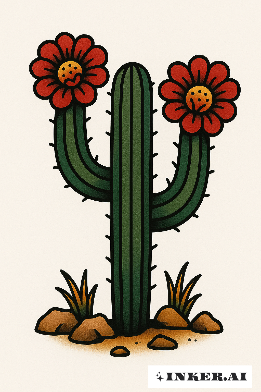 Fette Saguarokaktus mit Blüte