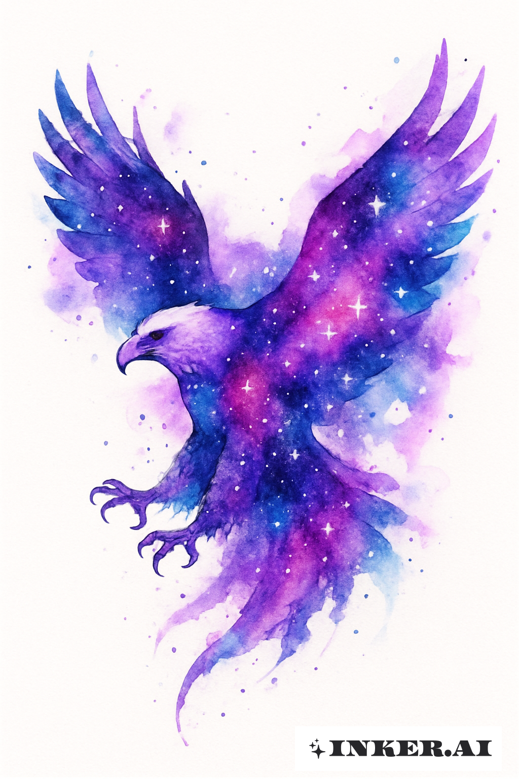 Galáxia Lavada Dentro de uma Águia Voadora