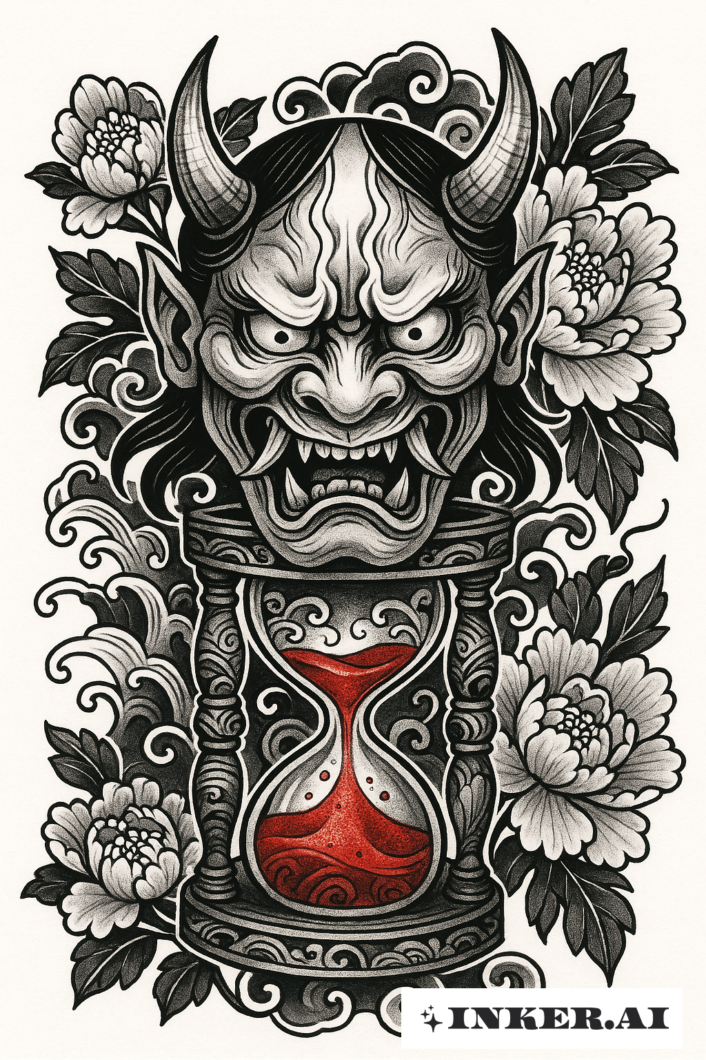 Masque Oni Sablier de Rage