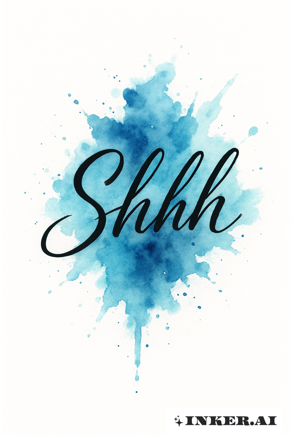 Une touche de bleu derrière le mot Shhh