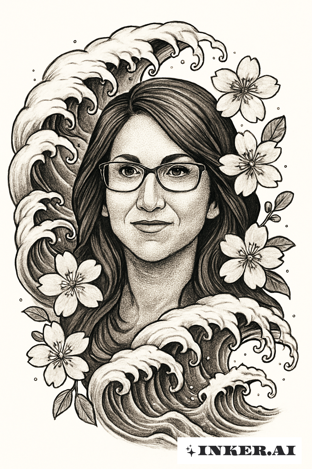 在滔天巨浪與櫻花中展現的Lauren Boebert