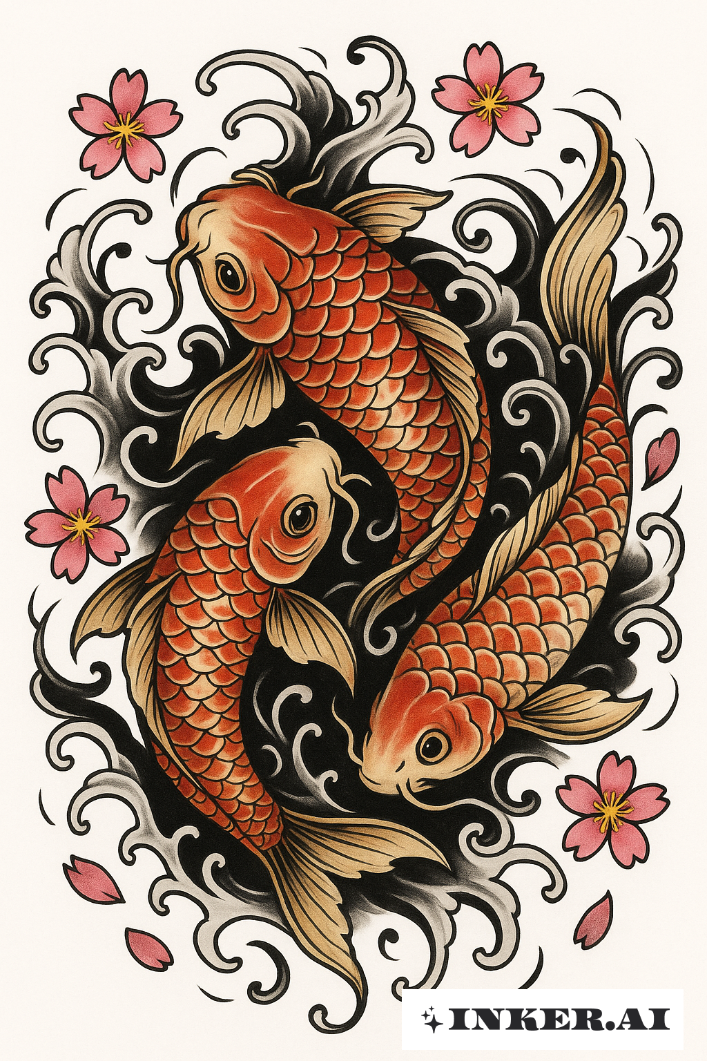 Two Koi Fish As One Twin Flame