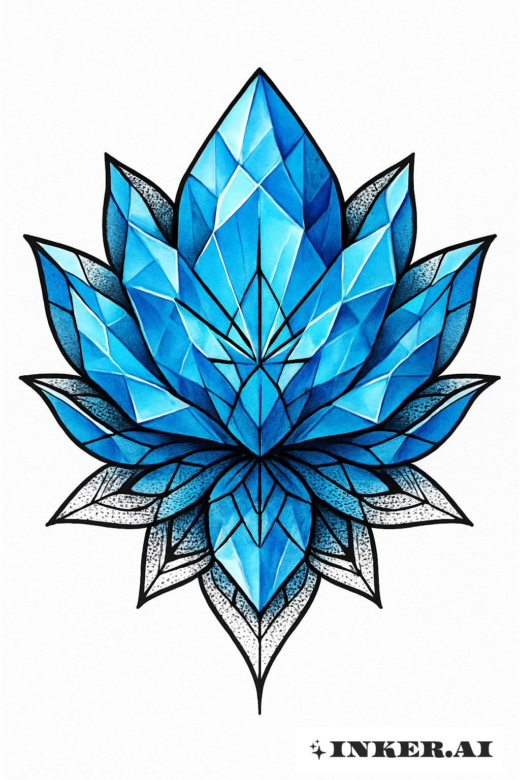 Crystalline Blue Lotus Flower