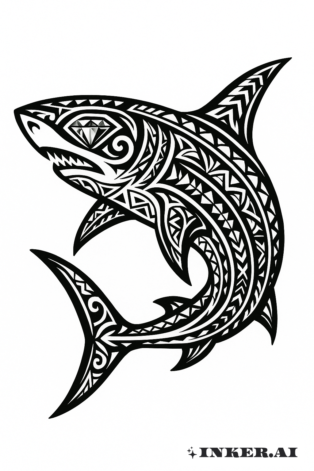 Polynesian Shark With A Diamond Eye