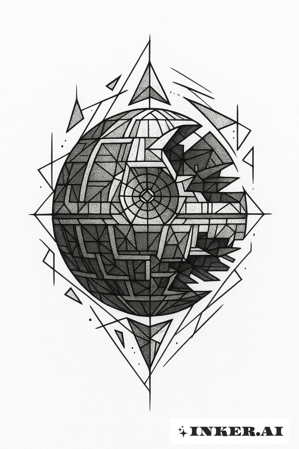 Coeur de l'Étoile Noire Géométrique de Star Wars