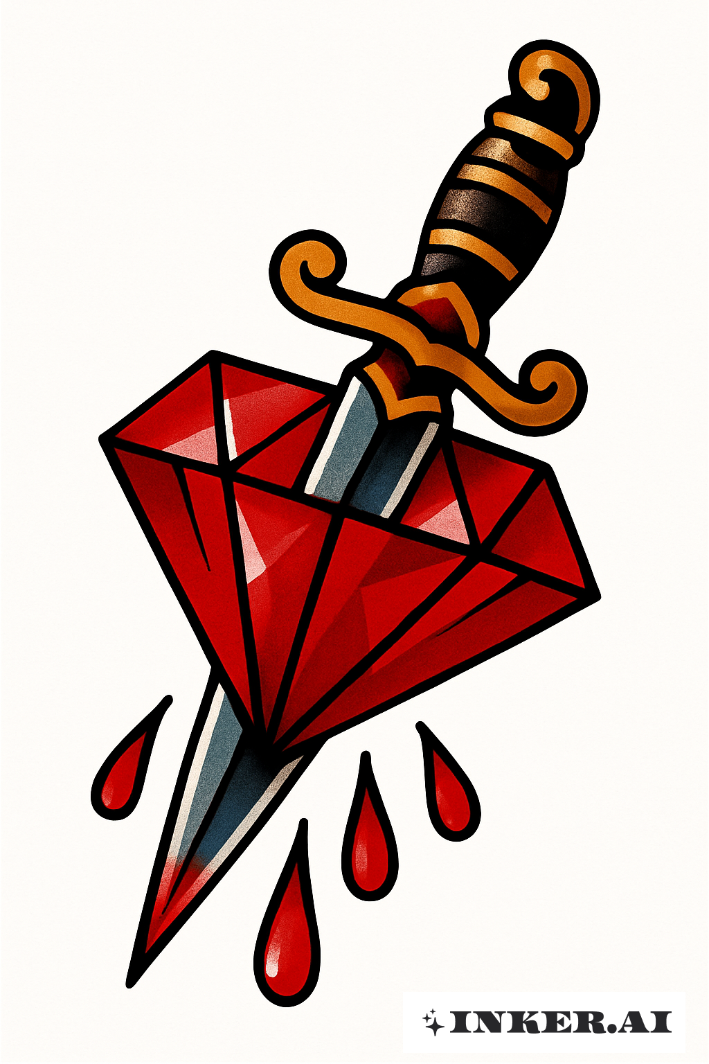 Dagger Through A Red Diamond