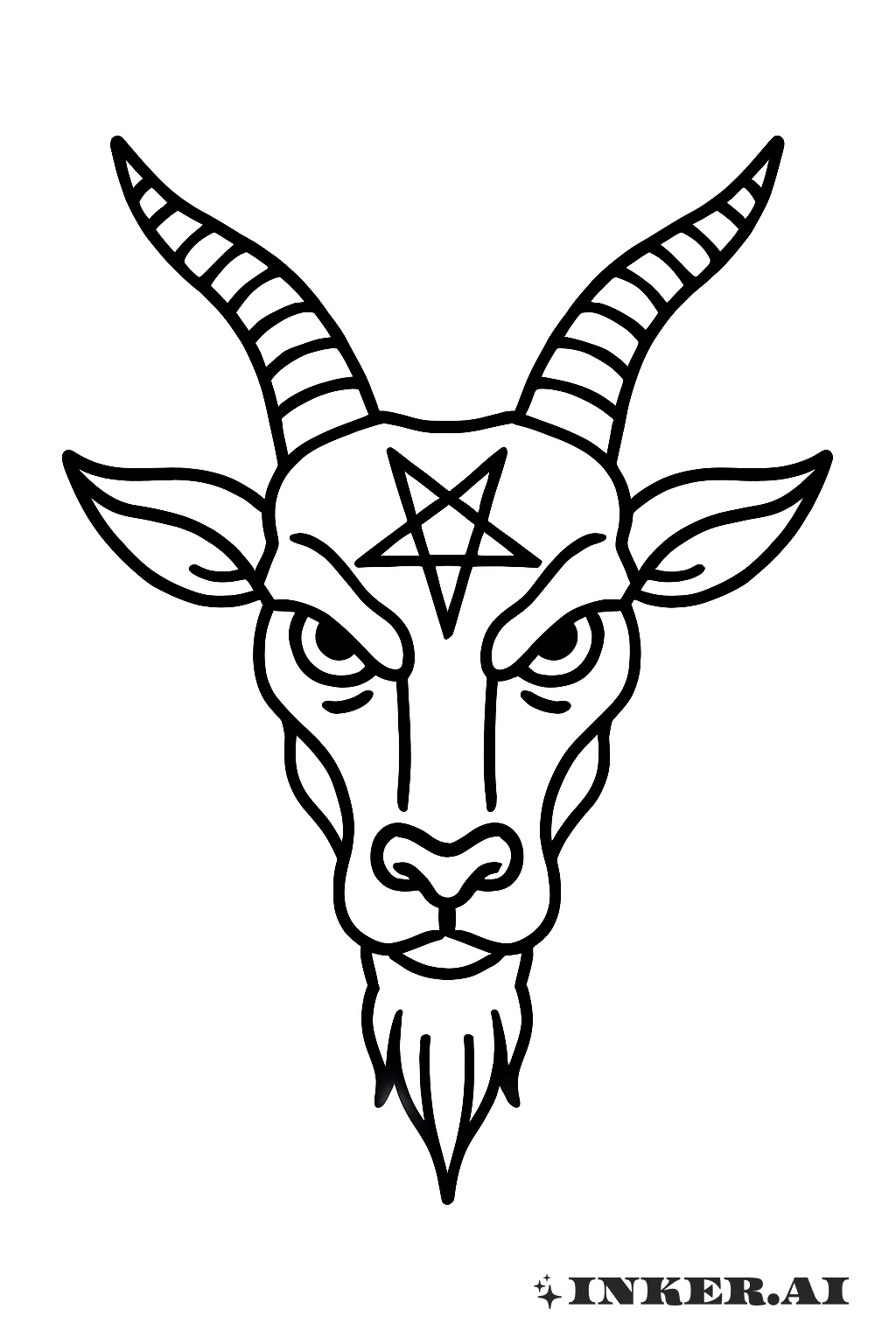 Cabeça de Baphomet em Linha Limpa