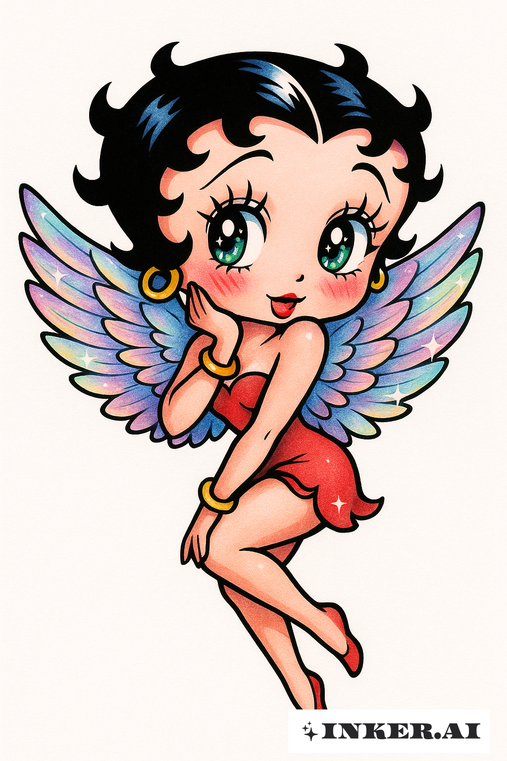 Betty Boop Với Đôi Cánh Thiên Thần Lấp Lánh