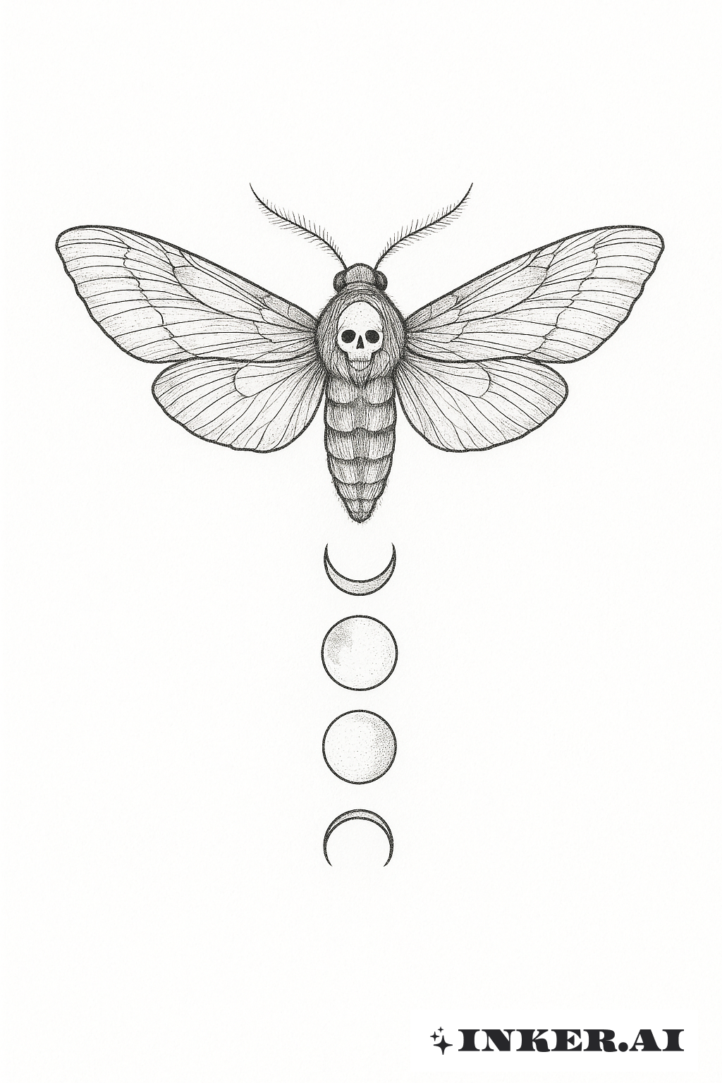 Delicate Death Moth And Moon Phases