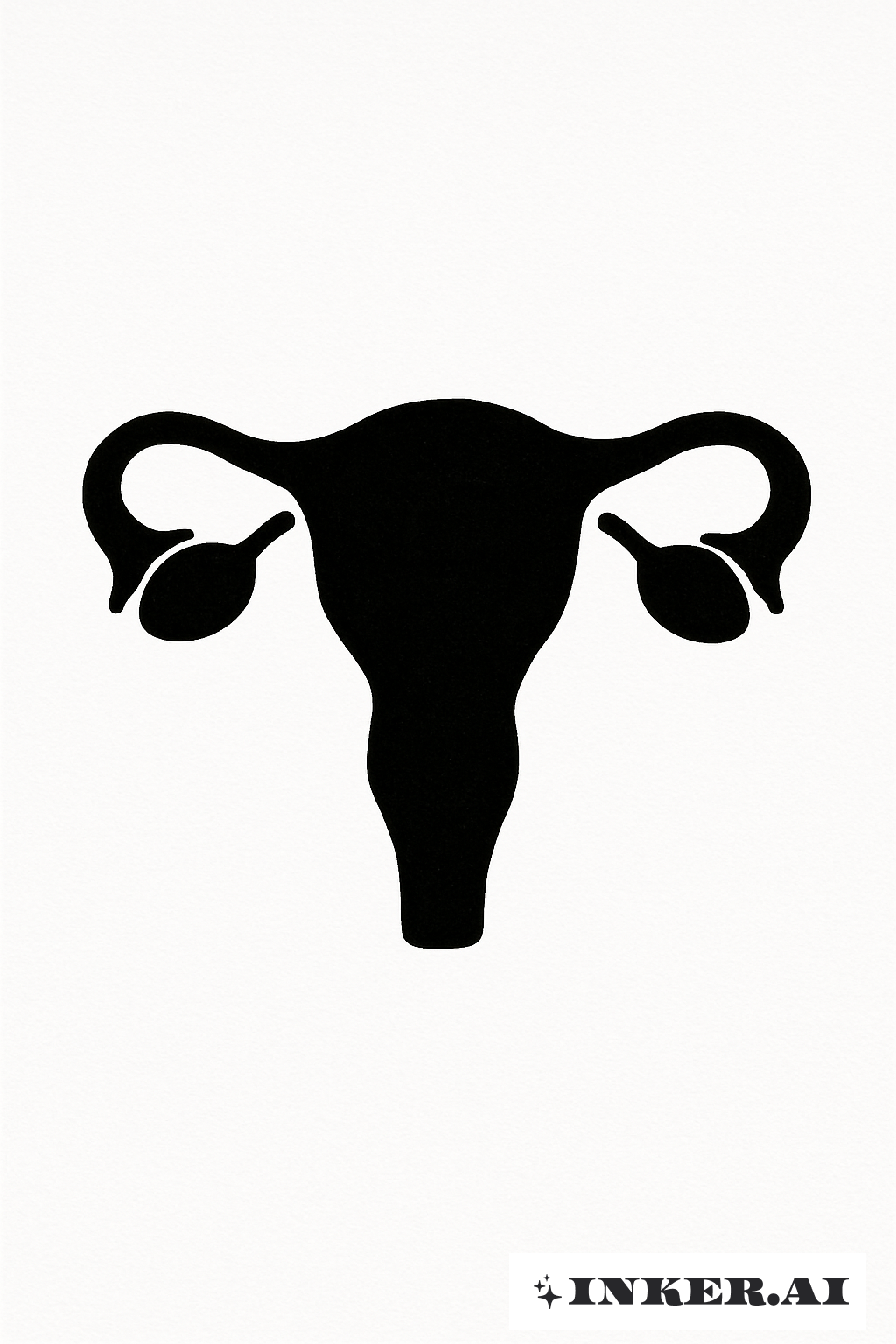 Schwarze Silhouette der Gebärmutter