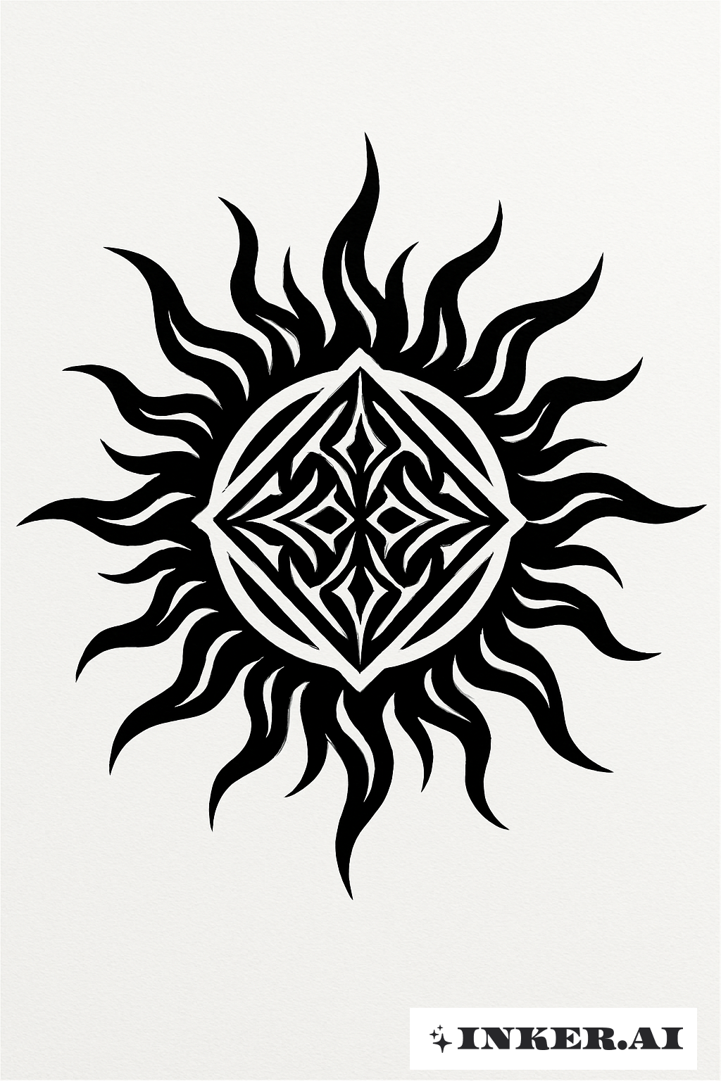 Tribal Sun With A Diamond Core
