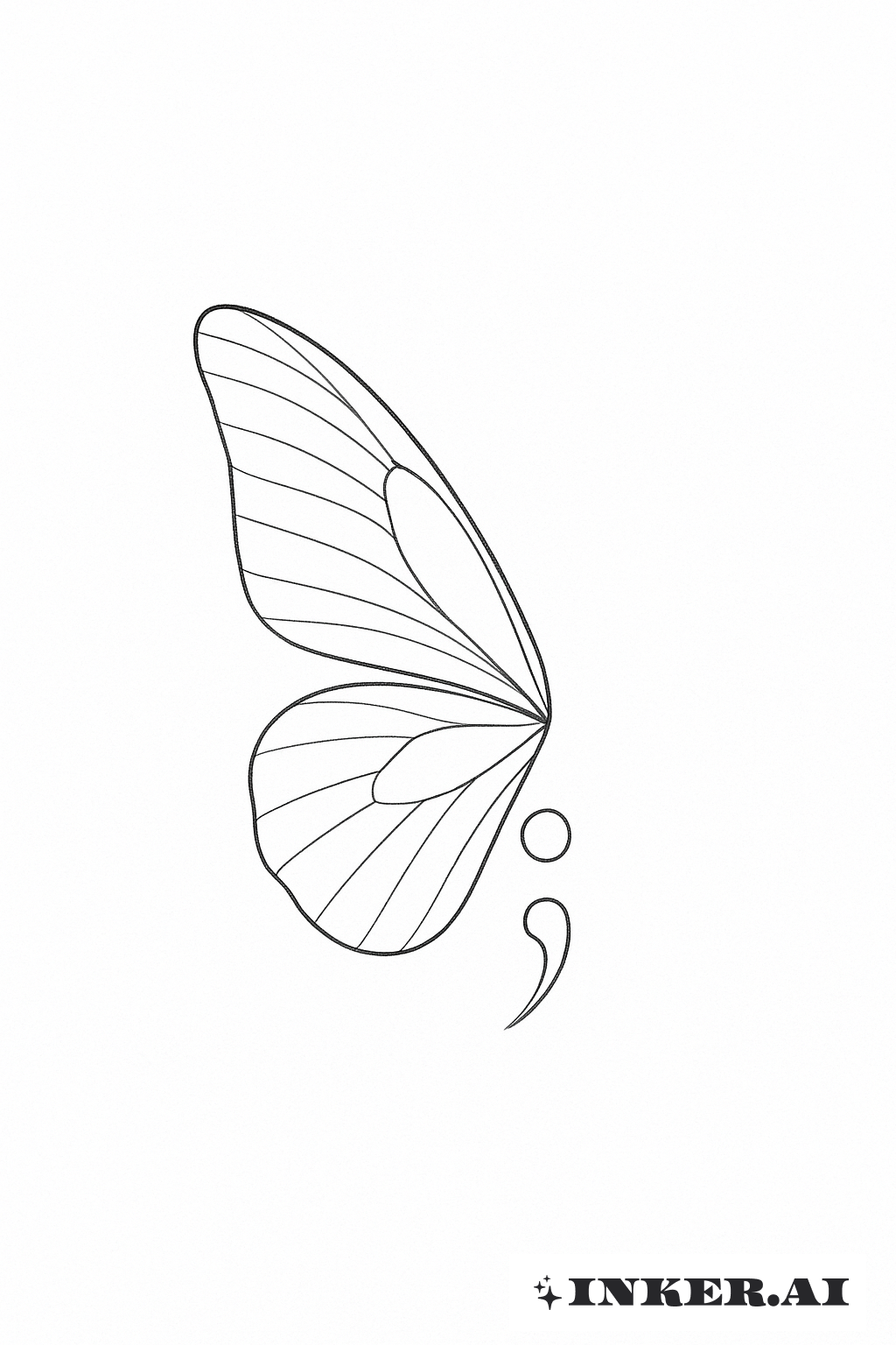 Aile de Papillon Délicate Point-Virgule