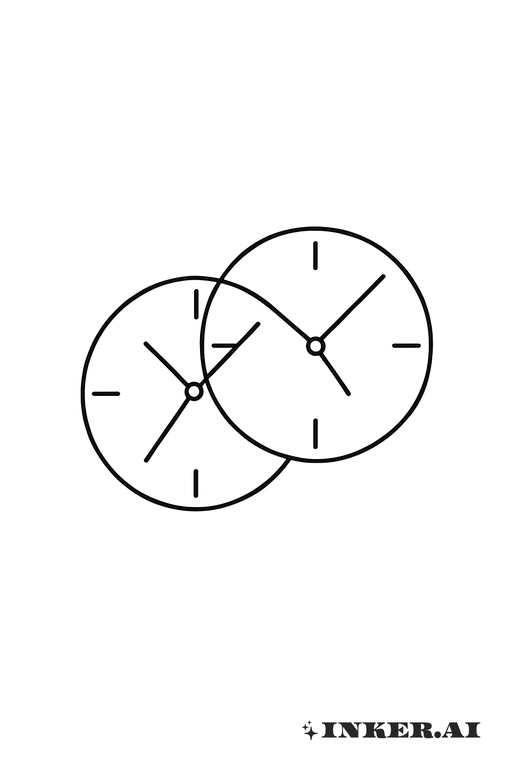 Deux Contours Entrelacés d'une Horloge de Naissance
