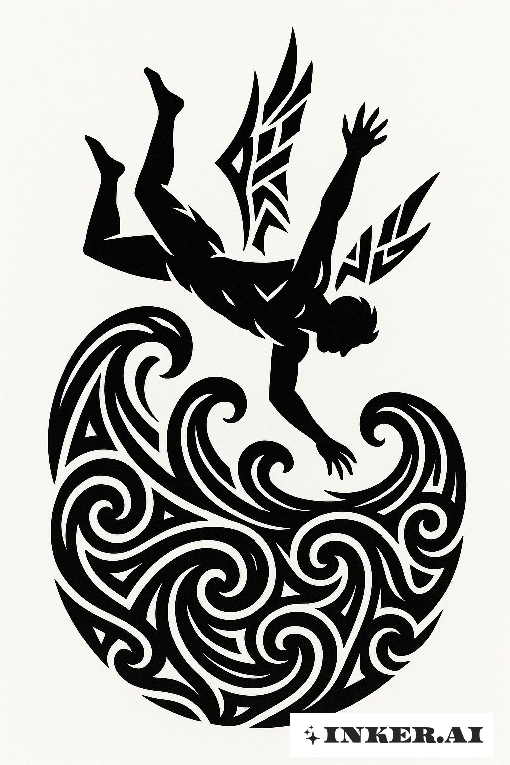 イカロスの部族の海への落下