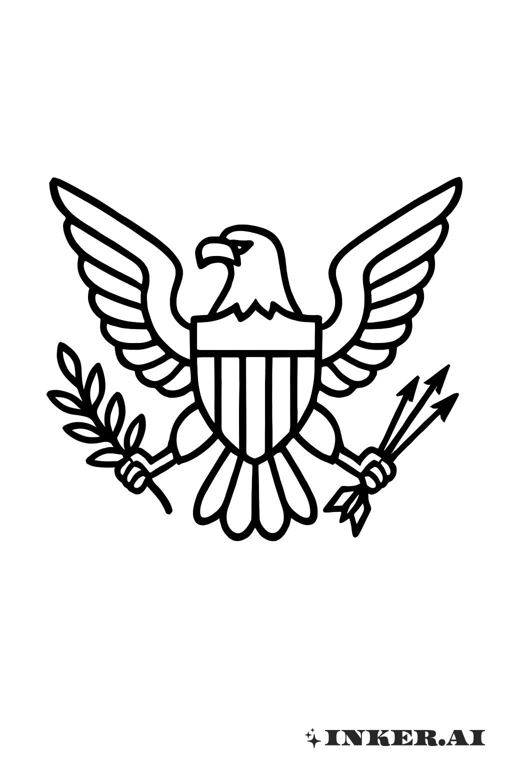 簡略化されたアメリカ合衆国国章のワシ