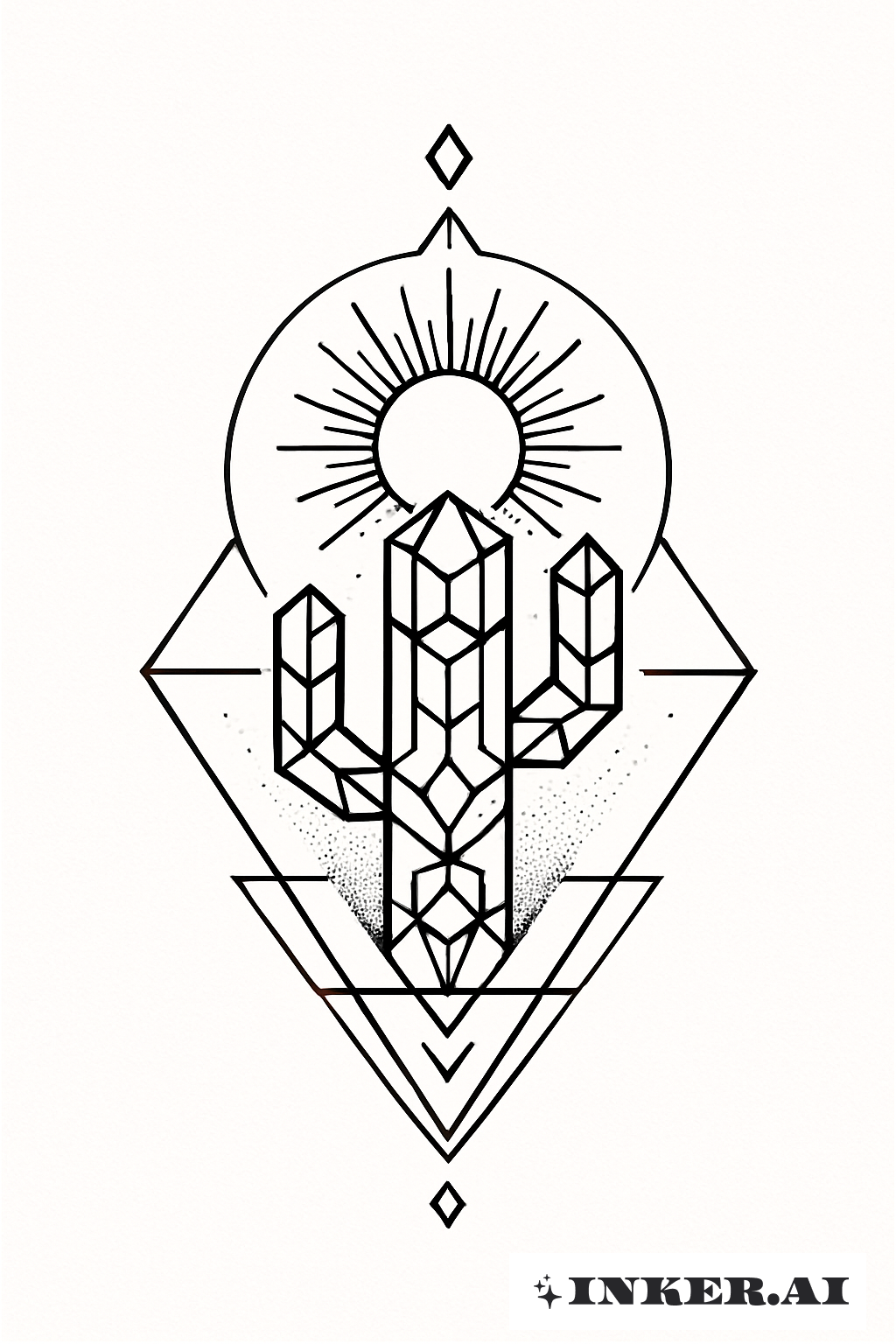 Heilige Geometrie Kaktus und Sonne
