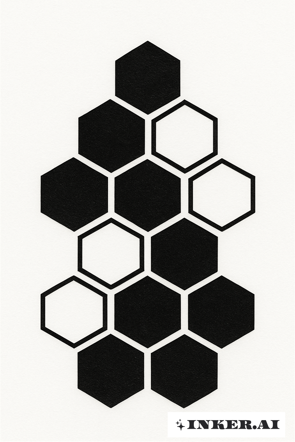 벌집 패턴 네거티브 스페이스 블랙아웃