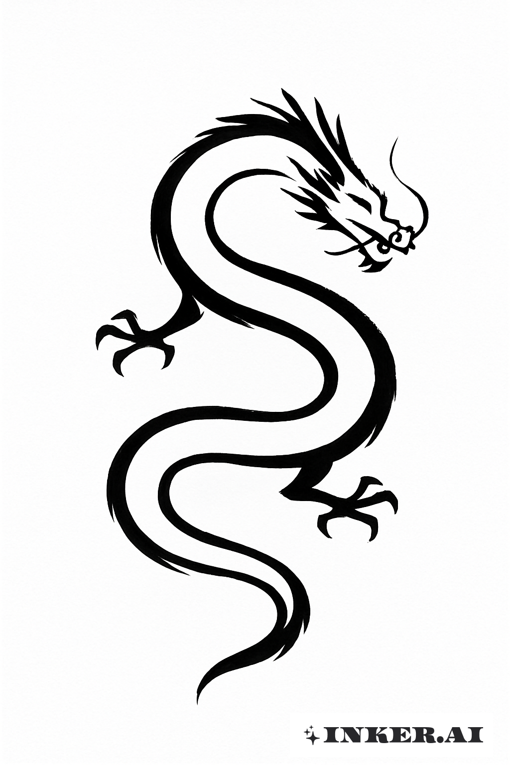 極簡日式龍筆觸