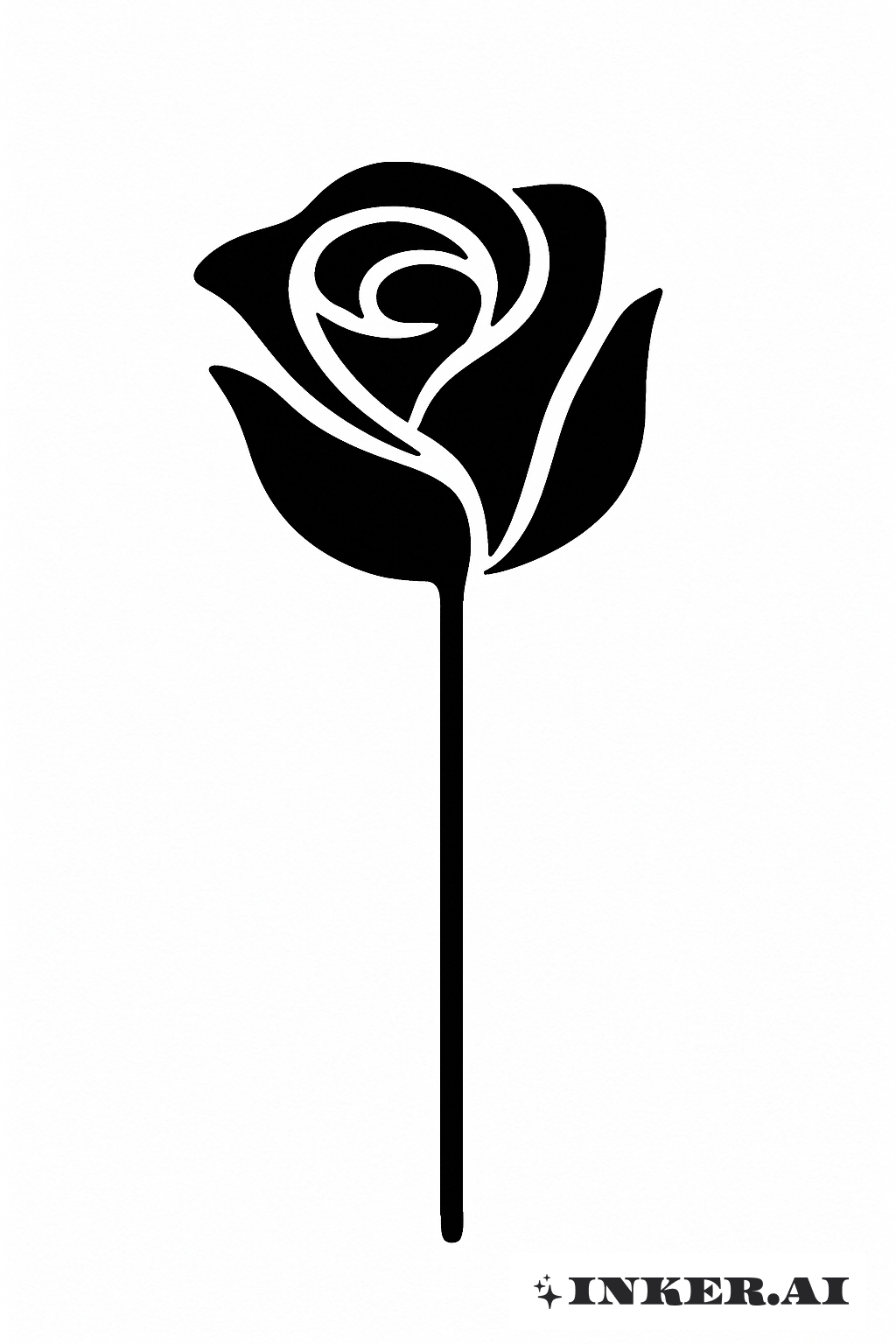 Abstract Black Rose And A Straight Stem