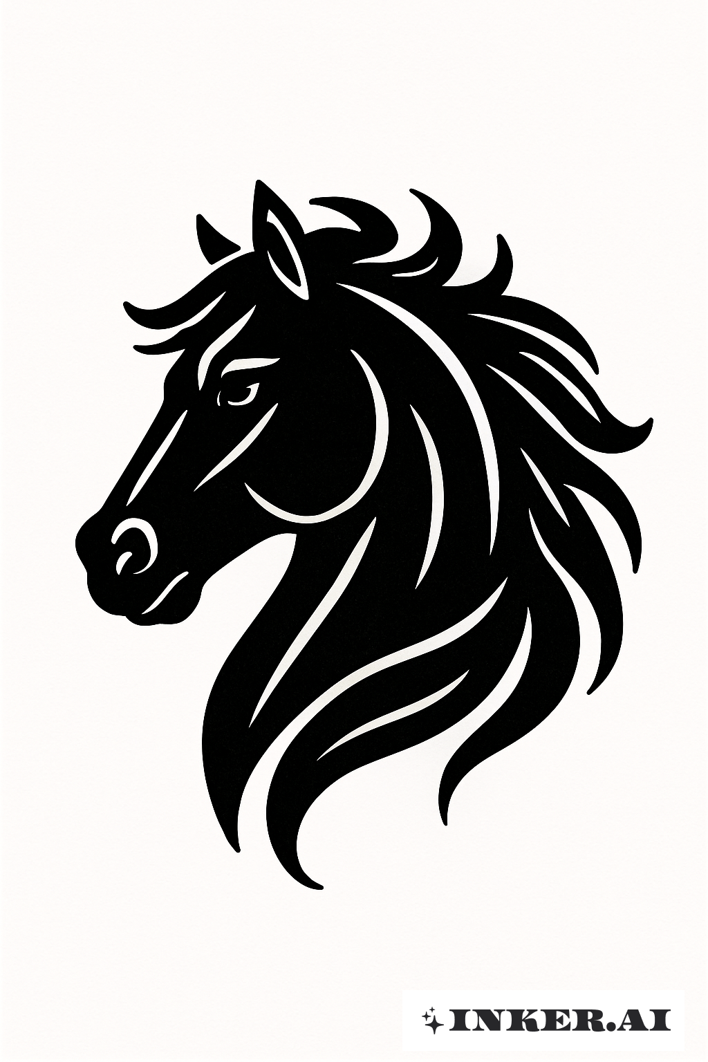 Crinière Flottante Du Cheval Noir