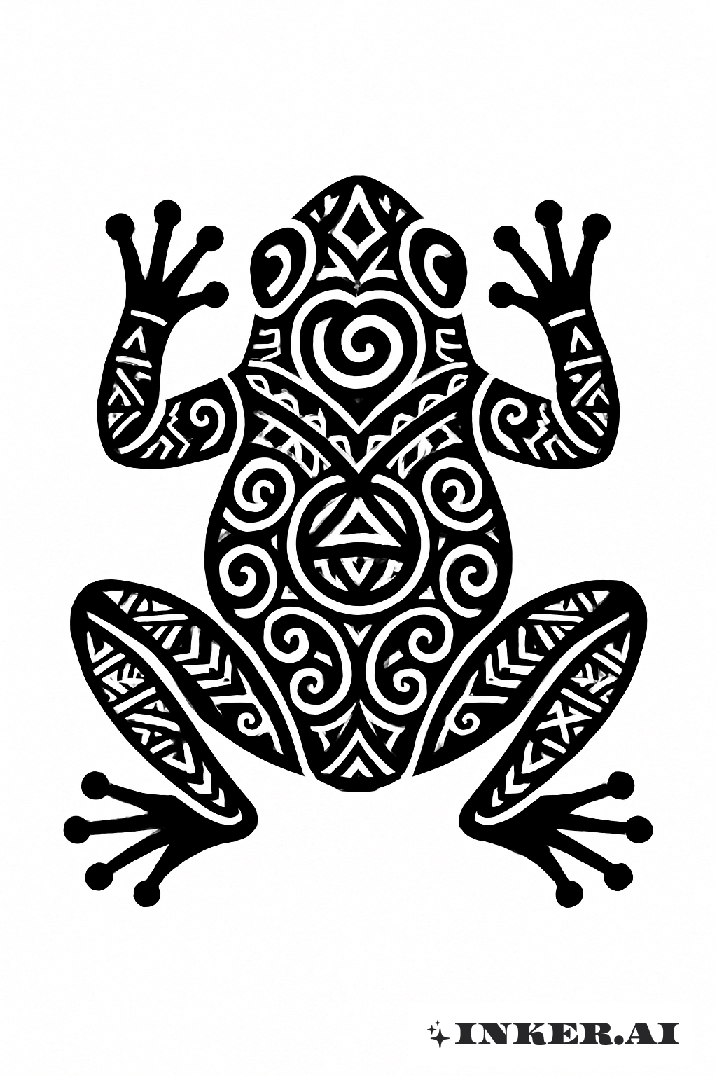 Grenouille tribale de style polynésien