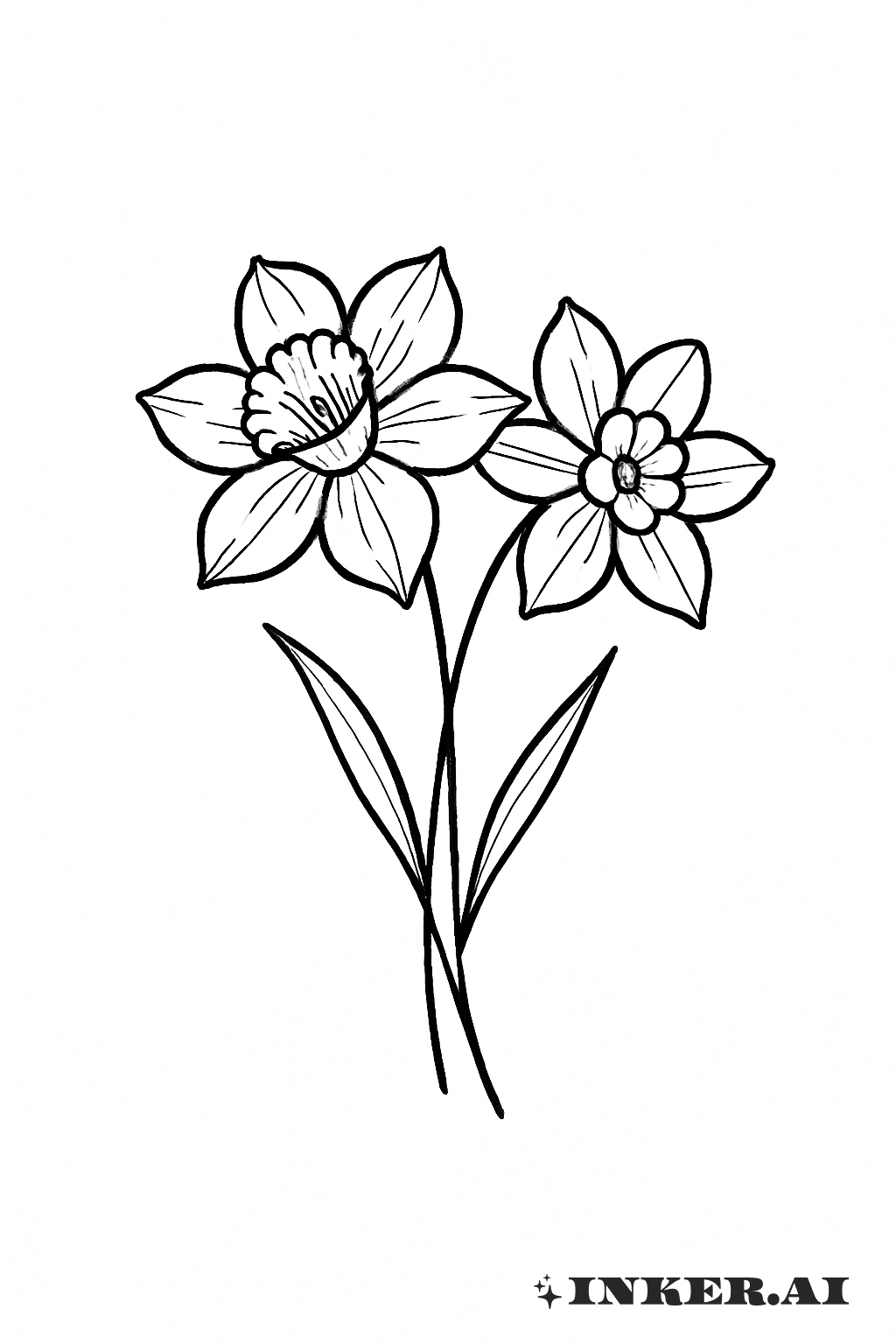 Une paire simple de jonquille et narcisse