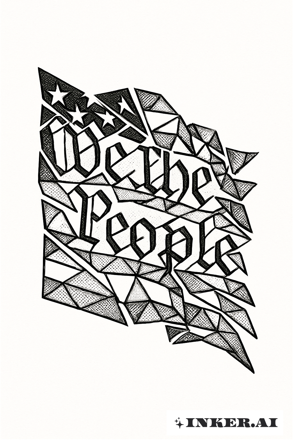 破碎的碎片形成我們人民的旗幟