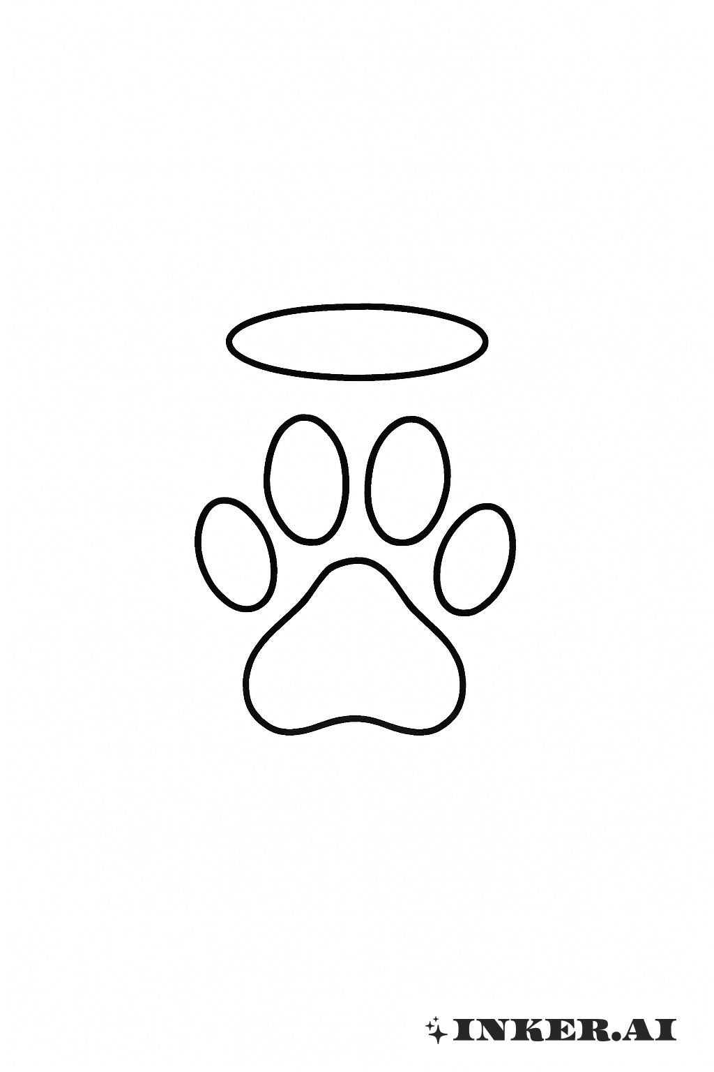Patte de chien en mémorial avec un halo