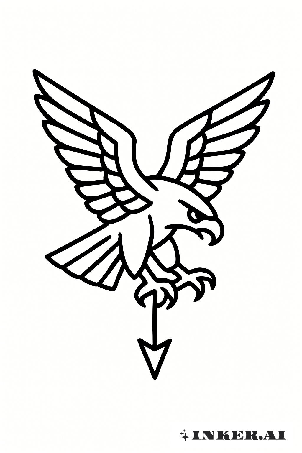Águia Simplificada Segurando uma Flecha